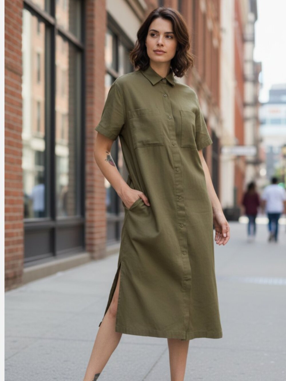 NWT DOCKERS Buttoned Midi Dress RELAXED FIT